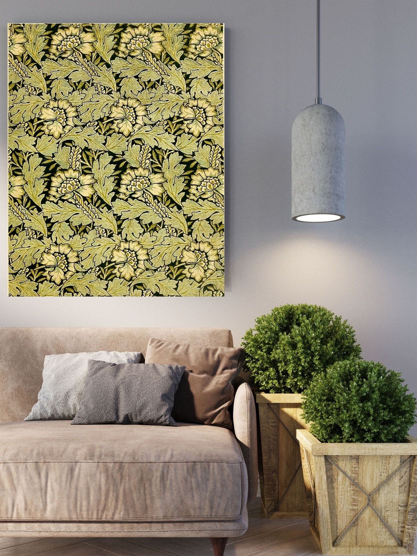Tile Mural/Mosaic Ceramic Panel of Anemone - William Morris - Flower Wall Art - Botanical Print - Tile Mural Mosaic - Floral Painting Art