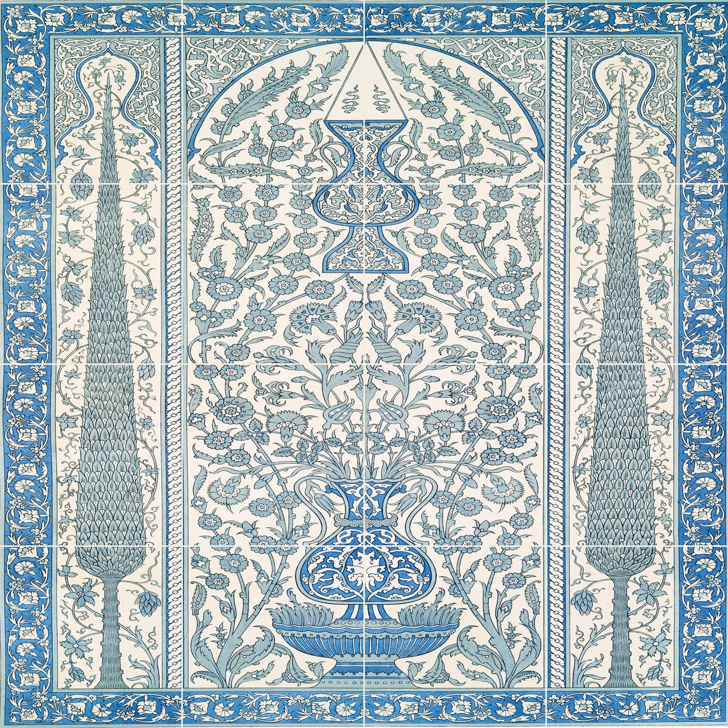 Tile Mural/Mosaic Ceramic Panel of Arabic Pattern - Arabic art decor - Islamic Art - Arabesque art - Tile Mural - Home Decor -Tile Mosaic