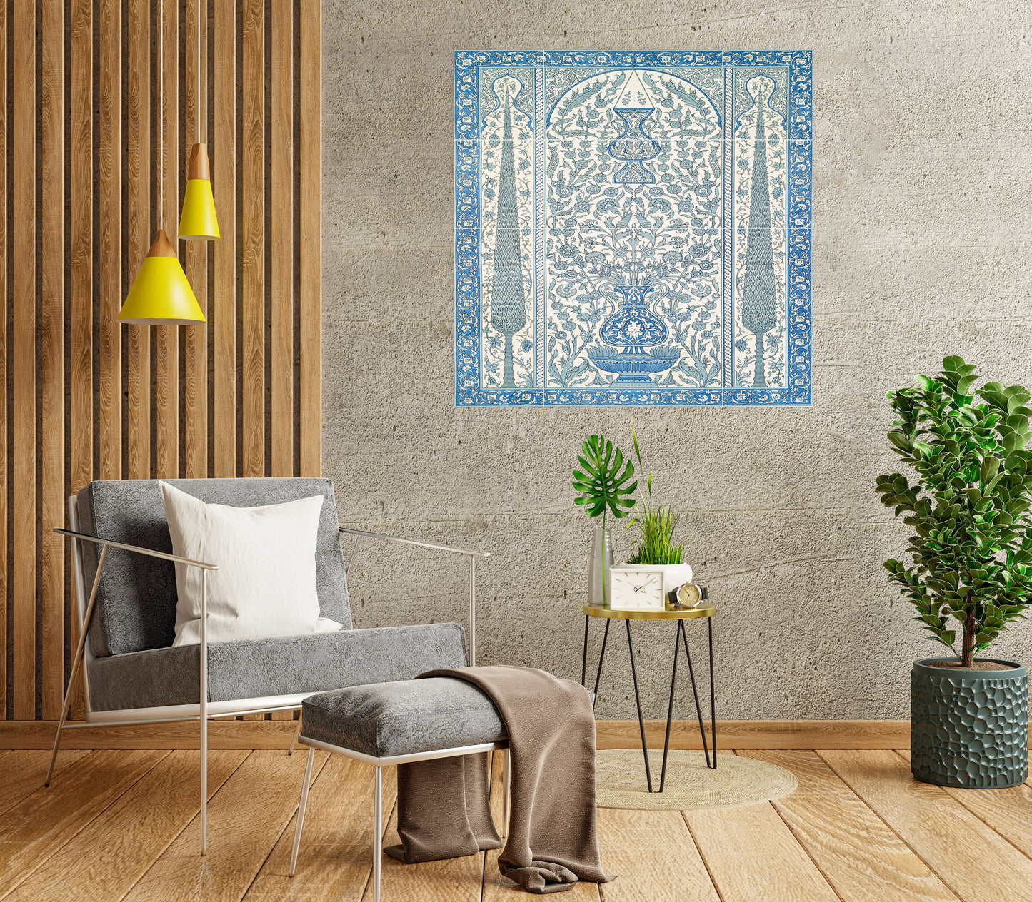 Tile Mural/Mosaic Ceramic Panel of Arabic Pattern - Arabic art decor - Islamic Art - Arabesque art - Tile Mural - Home Decor -Tile Mosaic
