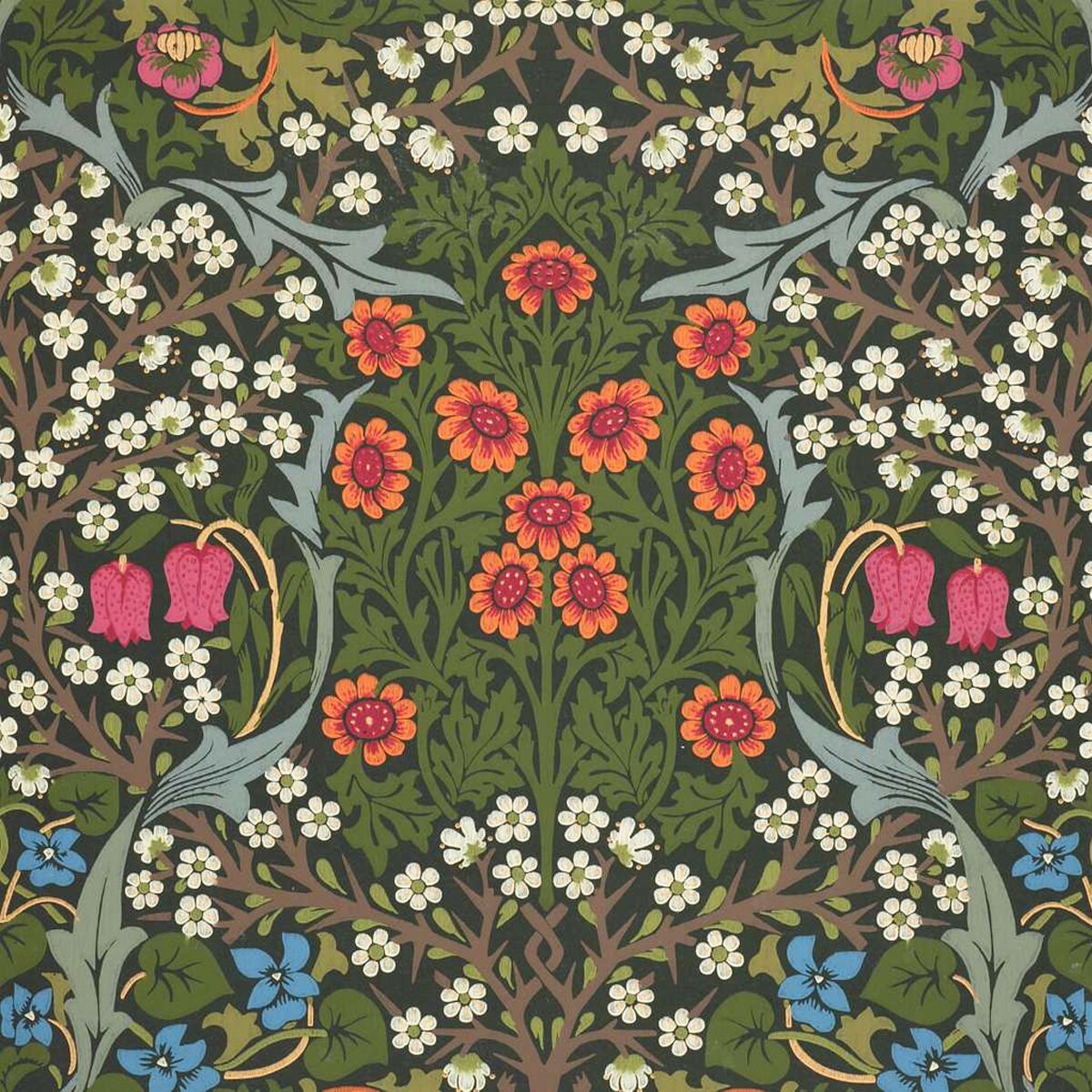 William Morris Set of 3 Ceramic tiles,Ceramic Decor Tiles,Kitchen Backsplash Tiles, Bathroom Tiles, Botanical wall art, William Morris print