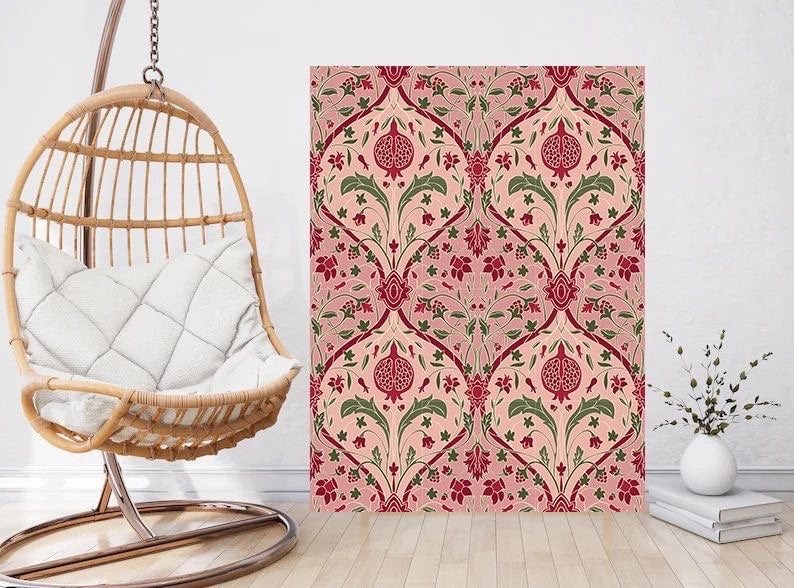 Flower Art Nouveau Ceramic Tile Mural/Mosaic - Floral Art Nouveau -Pattern Art Print - Flower Mural - Botanical Print - Art Nouveau Wall Art
