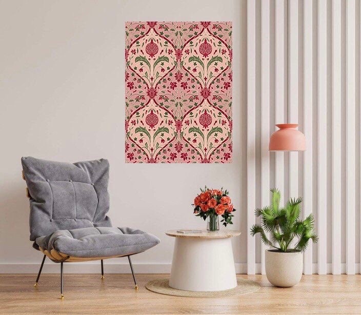 Flower Art Nouveau Ceramic Tile Mural/Mosaic - Floral Art Nouveau -Pattern Art Print - Flower Mural - Botanical Print - Art Nouveau Wall Art