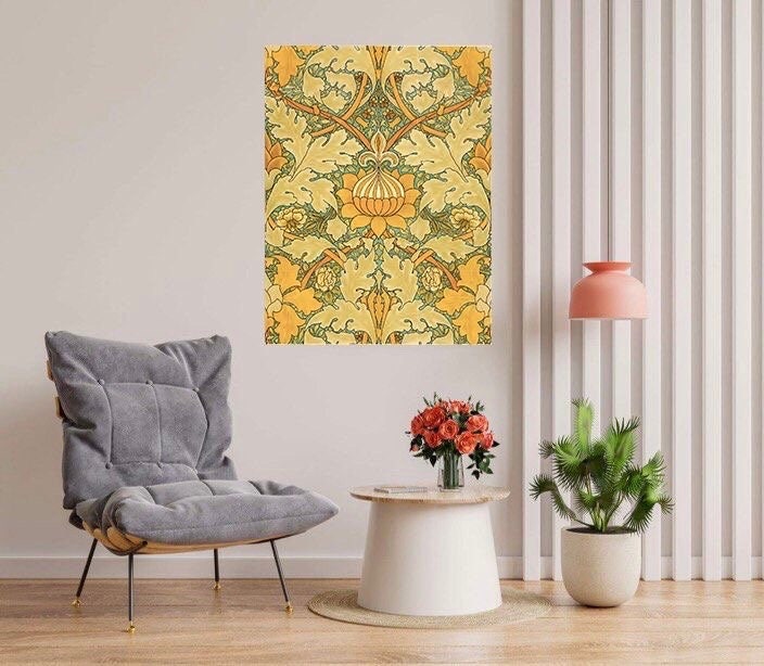 Tile Mural/Mosaic Ceramic Panel of St James - William Morris - Sunflower Wall Art - Botanical Print - Tile Mural Mosaic - Flower Mural