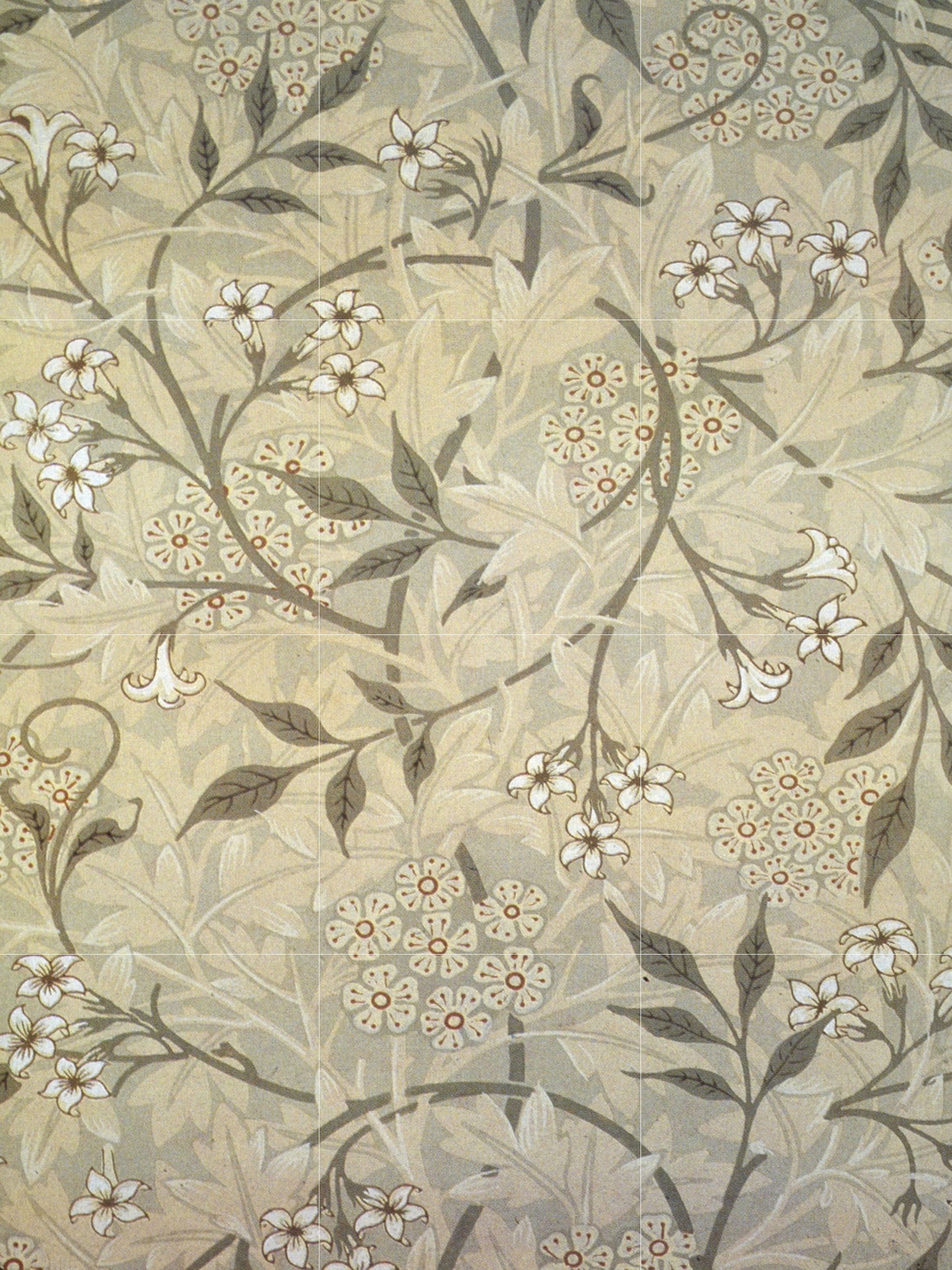 Tile Mural/Mosaic Ceramic Panel of Jasmin - William Morris Pattern - Flower Wall Art - Botanical Print - Tile Mural Mosaic - Floral Painting