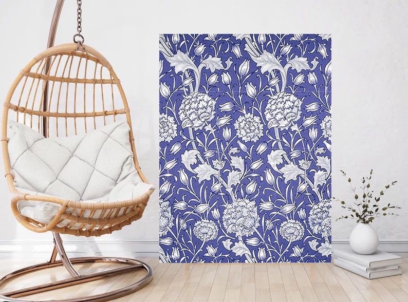 Flower Art Nouveau Ceramic Tile Mural/Mosaic - Floral Art Nouveau -Pattern Art Print - Flower Mural - Botanical Print - Art Nouveau Wall Art