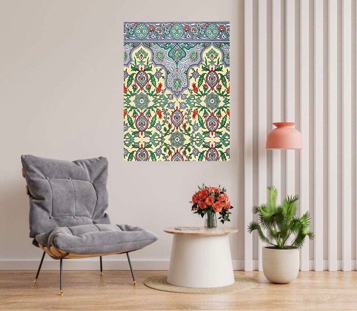 Flower Art Nouveau Ceramic Tile Mural/Mosaic - Floral Art Nouveau -Pattern Art Print - Flower Mural - Botanical Print - Art Nouveau Wall Art