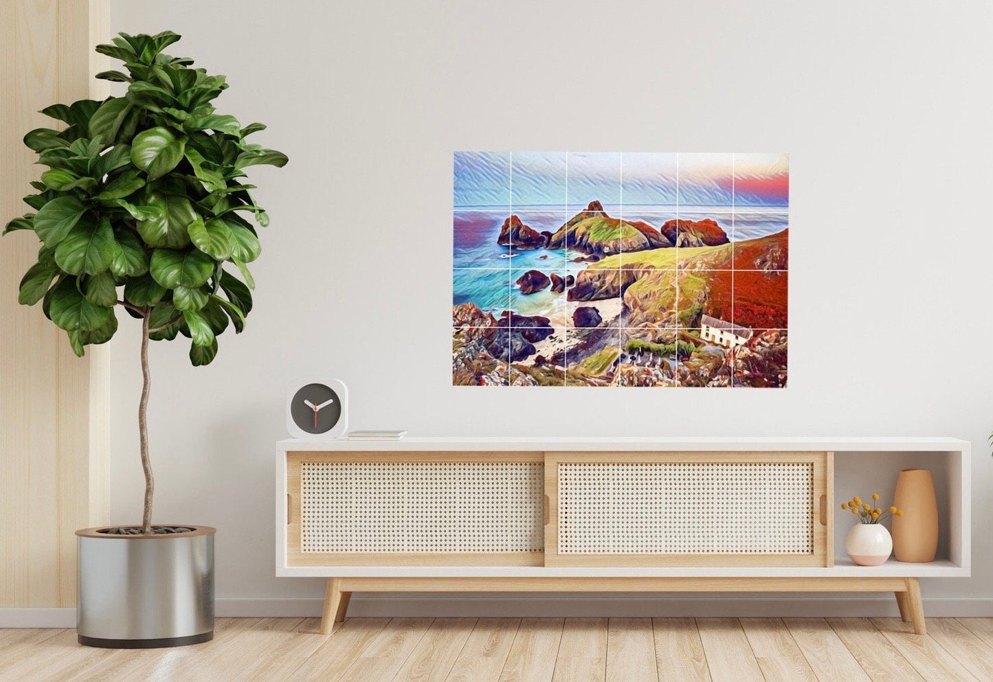 Tile Mural/Mosaic Ceramic Panel of Cornwall Lizard Point - Cornwall wall print - Colourful Wall Art -Tile Mural - Gloss Tiles - Tile Mosaic