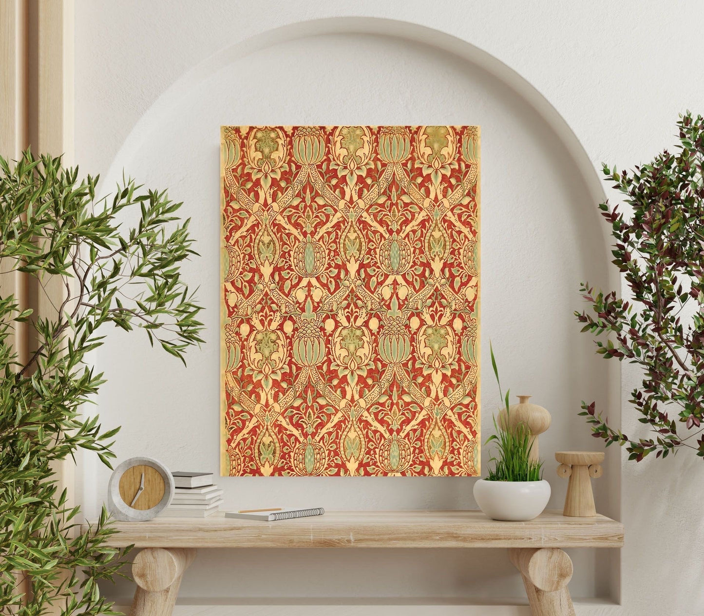 Tile Mural/Mosaic Ceramic Panel of Velvet Broche - William Morris Pattern - Flower Wall Art - Botanical Print - Tile Mural Mosaic