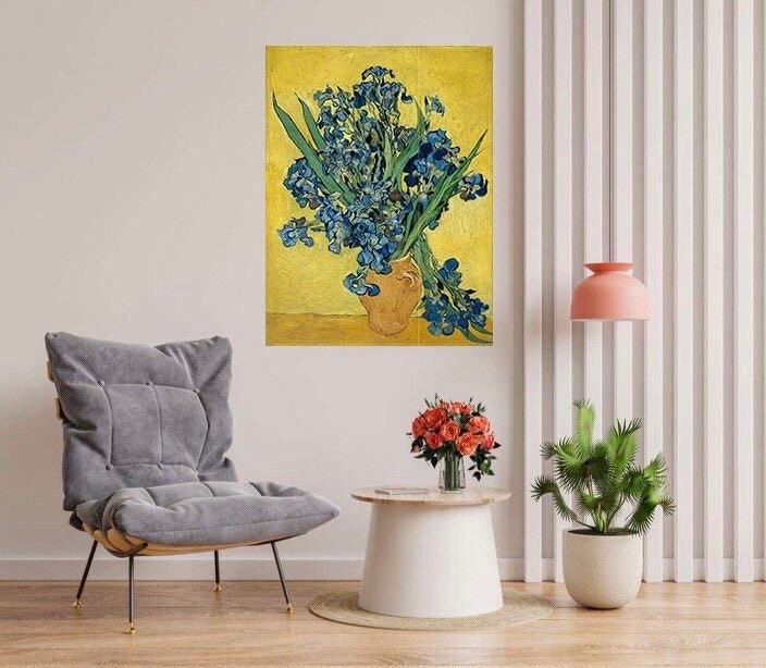Tile Mural/Mosaic Ceramic Panel of Van Gogh Irises -Van Gogh print - Flower Mural - Gloss Tiles - Floral Tile Mosaic - Gogh Prints