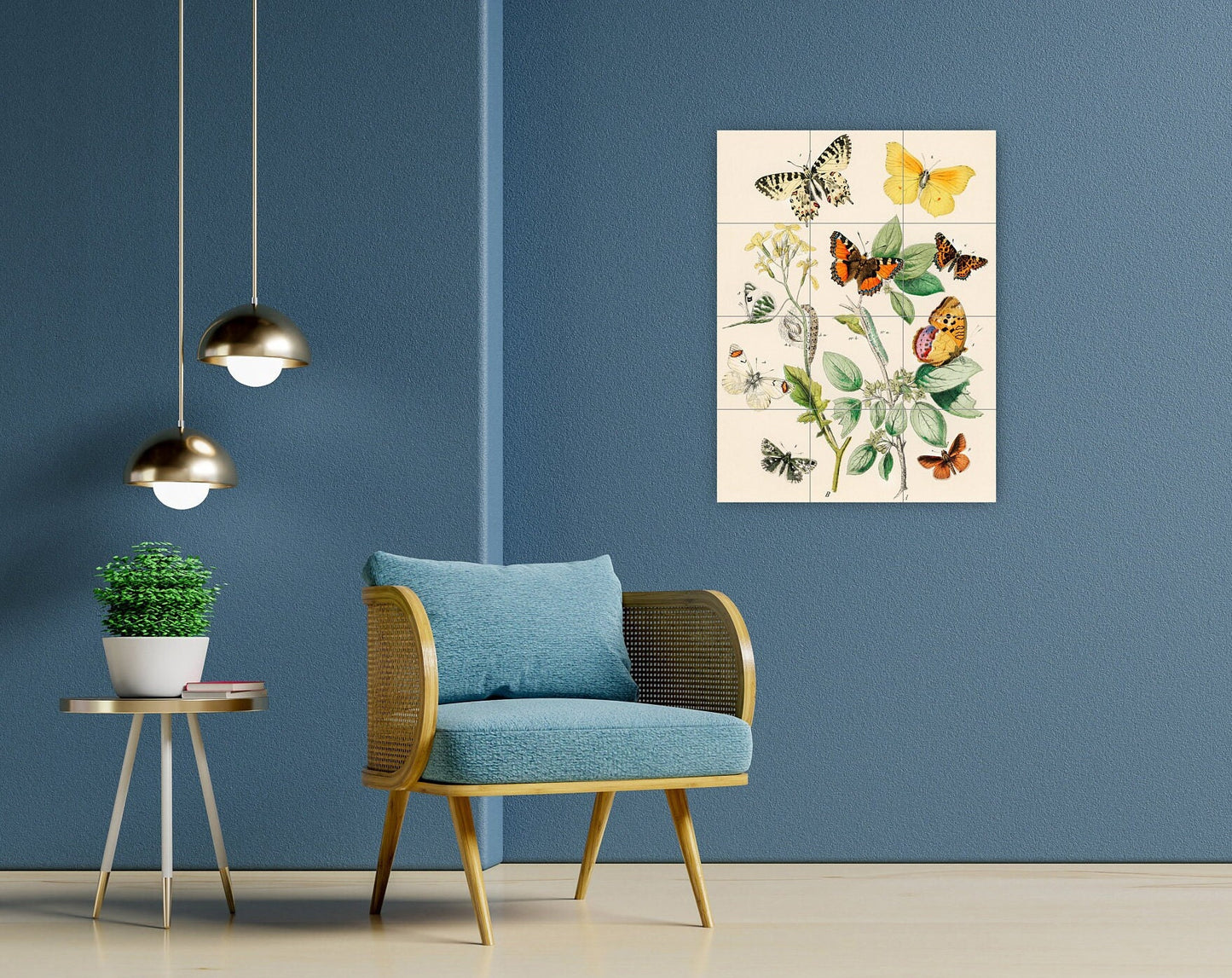 Tile Mural/Mosaic Vintage Butterfly Print - Butterflies wall print - Butterflies vintage illustration -Tile Mural - Home decor- Tile Mosaic