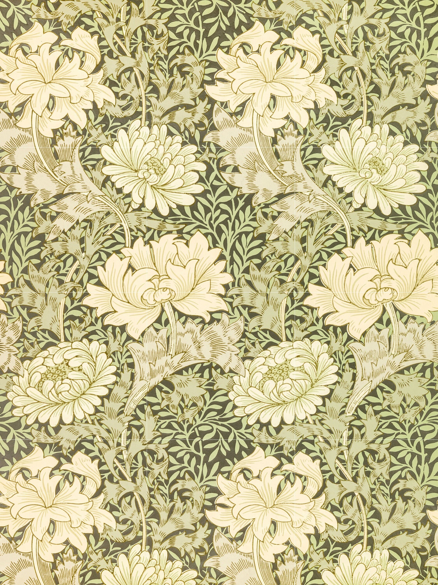 Art Nouveau Floral Ceramic Tile Mural/Mosaic - Flower Art Nouveau - William Morris Pattern Art Print - Flower Mural- Botanical Print Mural