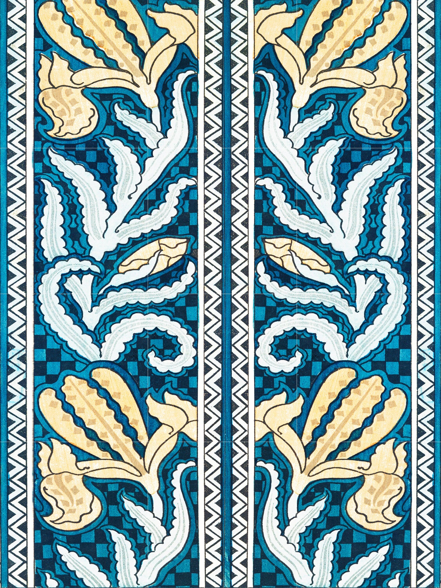 Flower Art Nouveau Ceramic Tile Mural/Mosaic - Irises - Maurice Pillard Verneuil - Floral Art Nouveau - Flower Mural - Art Nouveau Wall Art