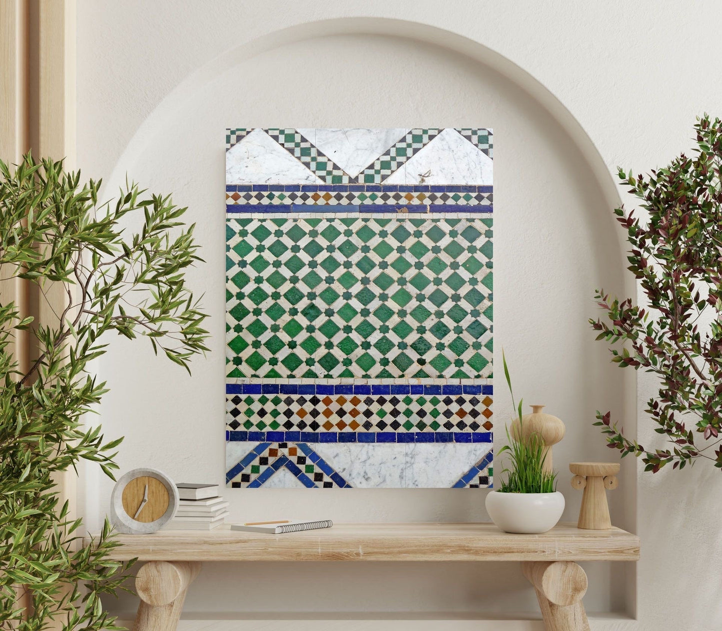 Tile Mural/Mosaic Ceramic Panel of Arabic Pattern - Islamic Print- Arabic Home Decor - Arabic Tile Mural - Tile Mosaic - Arabic Architecture