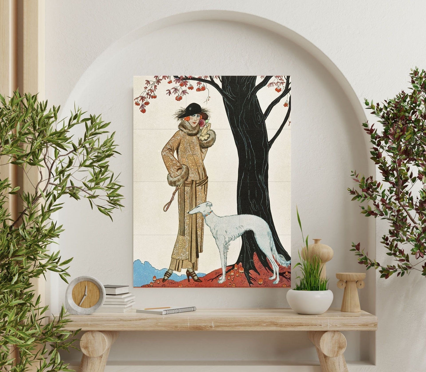 Tile Mural/Mosaic Ceramic Panel of Art Nouveau Painting- George Barbier -Art Nouveau Print - Tile Mural - George Barbier Prints -Tile Mosaic
