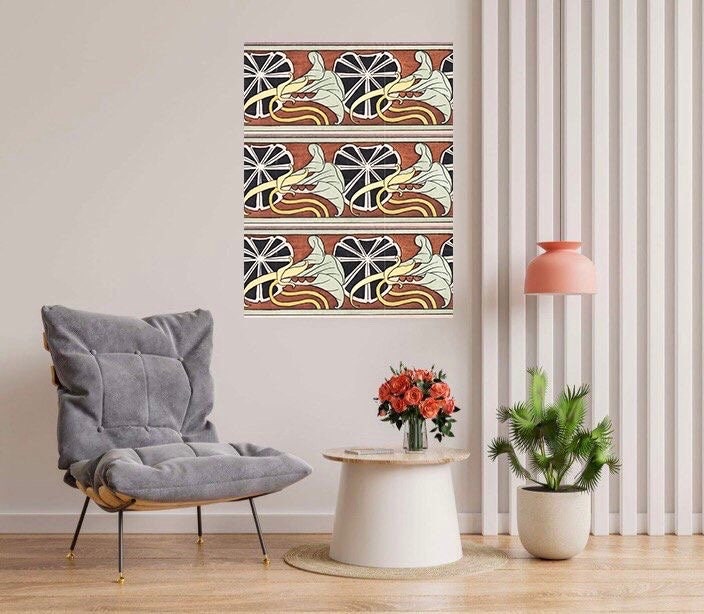 Flower Art Nouveau Ceramic Tile Mural/Mosaic - Capucine Nasturtium Flower - Maurice Pillard Verneuil - Flower Mural - Art Nouveau Wall Art