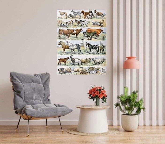 Tile Mural/Mosaic Ceramic Panel of Mammals - Adolphe Millot - Vintage Print - Animal Wall Art - Adolphe Millot Vintage Illustration