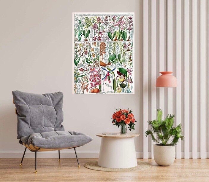 Tile Mural/Mosaic Ceramic Vintage Botanical Print Wildflowers - Larousse -Nature Wall Art - Flower Illustration - Larousse - Kitchen Mural