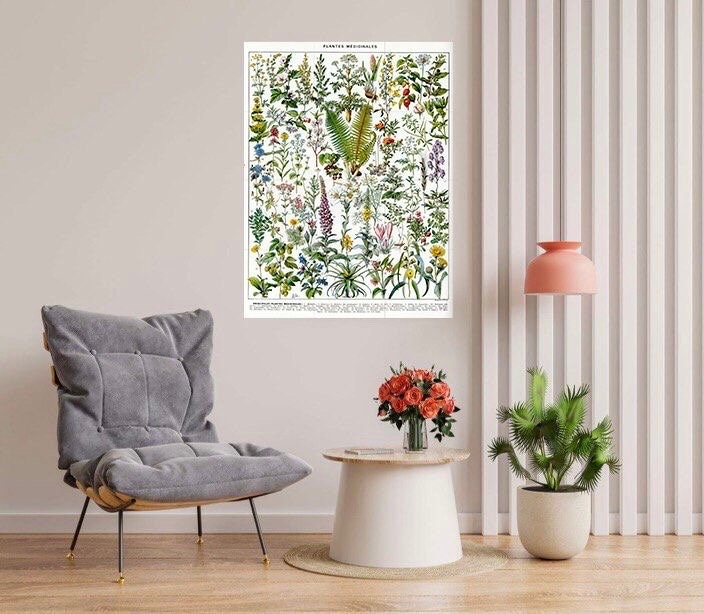Tile Mural/Mosaic Ceramic Vintage Medical Plants Illustration -Larousse - Plant Wall Art - Vintage Botanical Print - Plant Art - Herbs Print