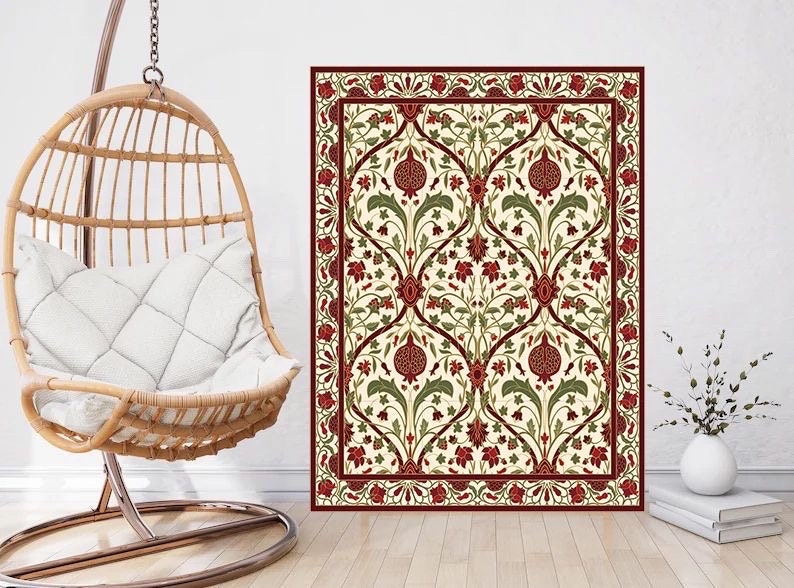 Flower Art Nouveau Ceramic Tile Mural/Mosaic - Floral Art Nouveau -Pattern Art Print - Flower Mural - Botanical Print - Art Nouveau Wall Art