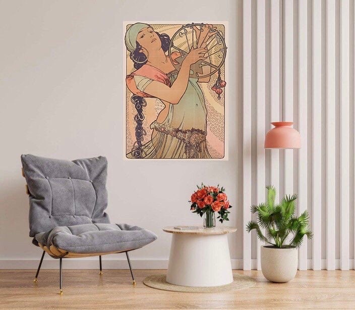 Tile Mural/Mosaic Ceramic Panel of Salome - Alphonse Mucha Prints - Vintage Art Nouveau Wall Art - Tile Mosaic - Art Nouveau Woman Print