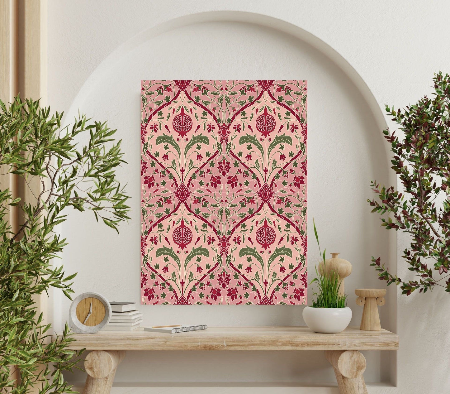 Flower Art Nouveau Ceramic Tile Mural/Mosaic - Floral Art Nouveau -Pattern Art Print - Flower Mural - Botanical Print - Art Nouveau Wall Art
