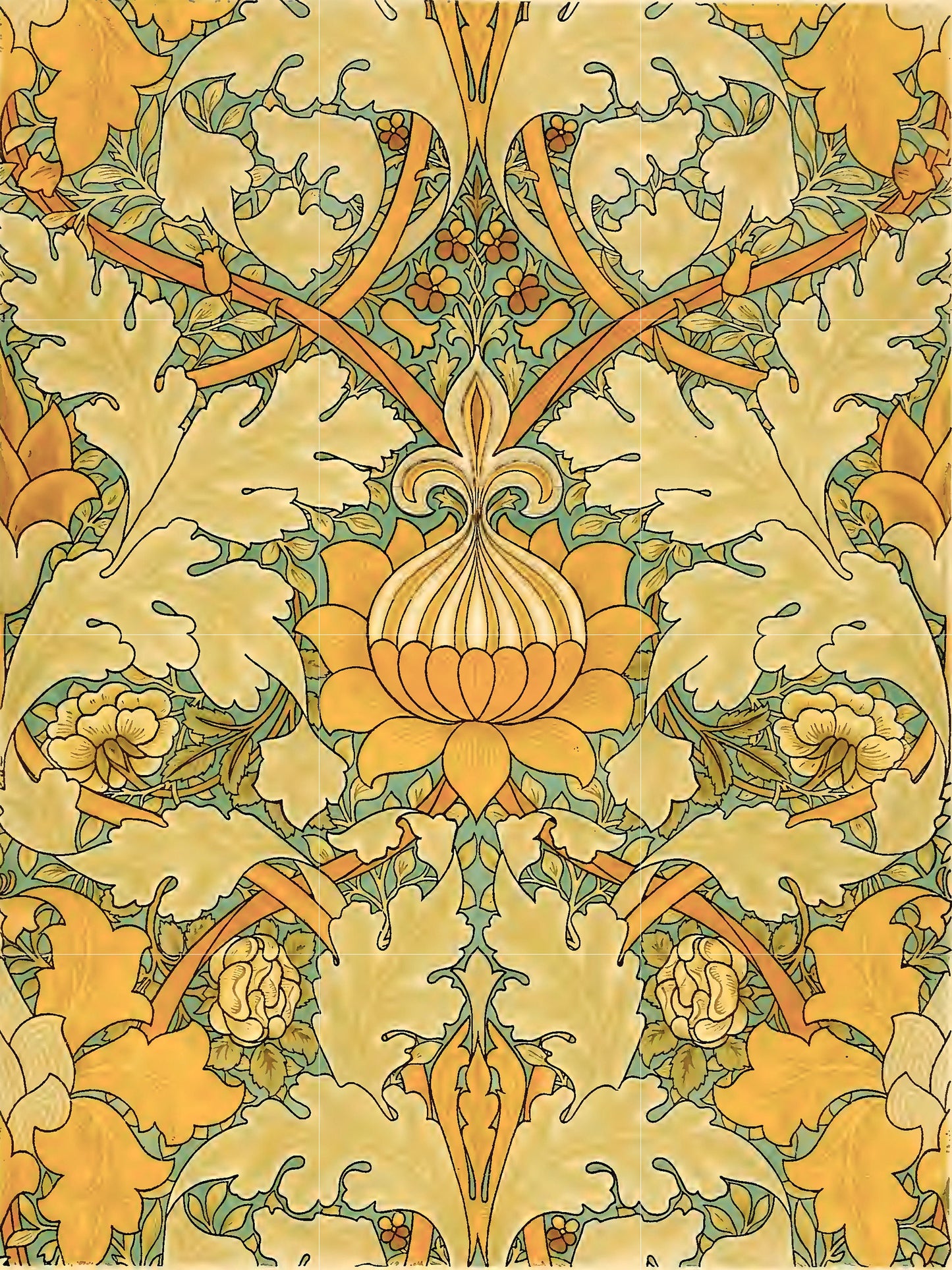 Tile Mural/Mosaic Ceramic Panel of St James - William Morris - Sunflower Wall Art - Botanical Print - Tile Mural Mosaic - Flower Mural