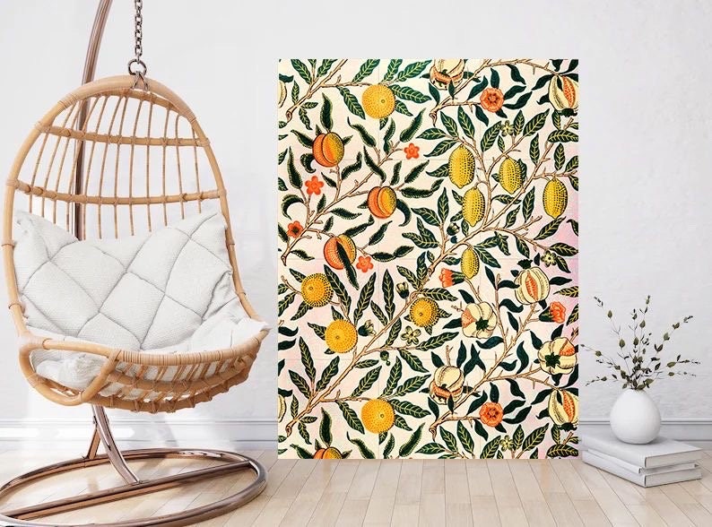 Tile Mural/Mosaic Ceramic Panel of Pomegranate - William Morris Art- Fruit Wall Art - Botanical Print - Tile Mural Mosaic - Fruits Pattern