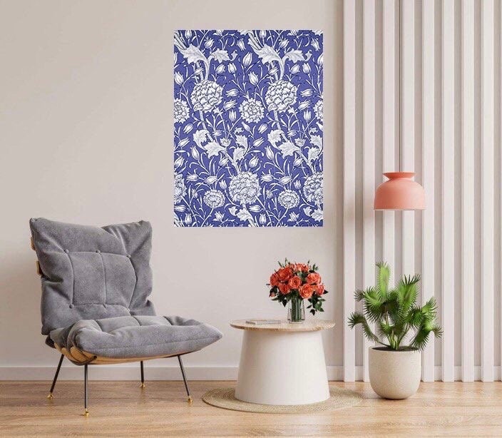 Flower Art Nouveau Ceramic Tile Mural/Mosaic - Floral Art Nouveau -Pattern Art Print - Flower Mural - Botanical Print - Art Nouveau Wall Art