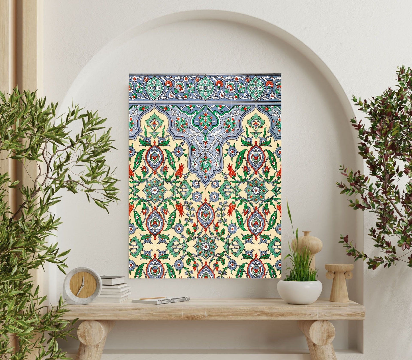 Flower Art Nouveau Ceramic Tile Mural/Mosaic - Floral Art Nouveau -Pattern Art Print - Flower Mural - Botanical Print - Art Nouveau Wall Art