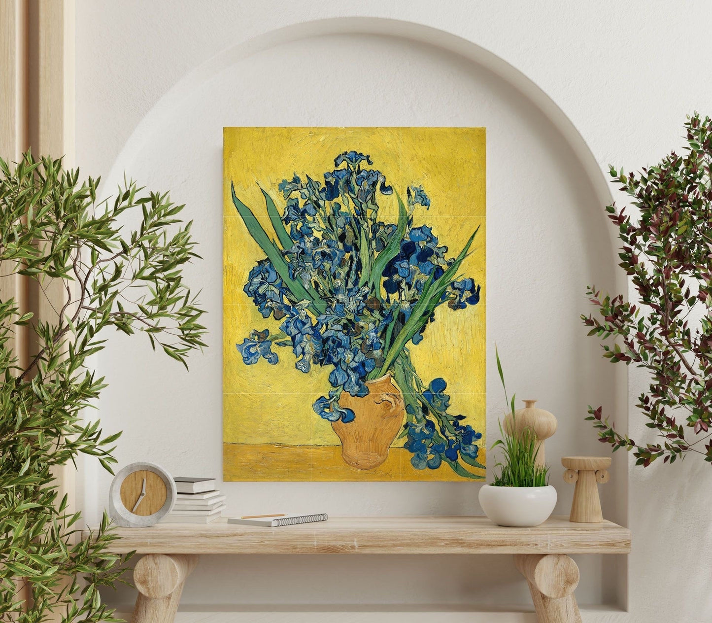 Tile Mural/Mosaic Ceramic Panel of Van Gogh Irises -Van Gogh print - Flower Mural - Gloss Tiles - Floral Tile Mosaic - Gogh Prints