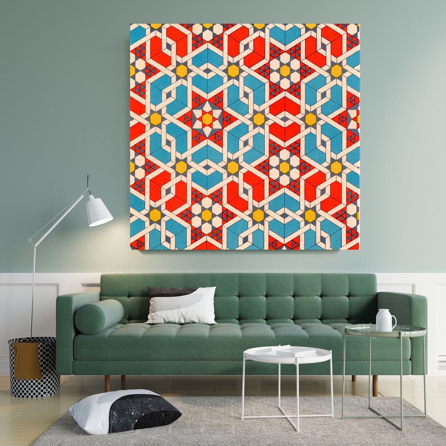 Tile Mural/Mosaic Ceramic Panel of Arabic Pattern -Arabic art decor -Moroccan Wall Art - Tile Mural -Home Decor -Tile Mosaic- Moroccan decor