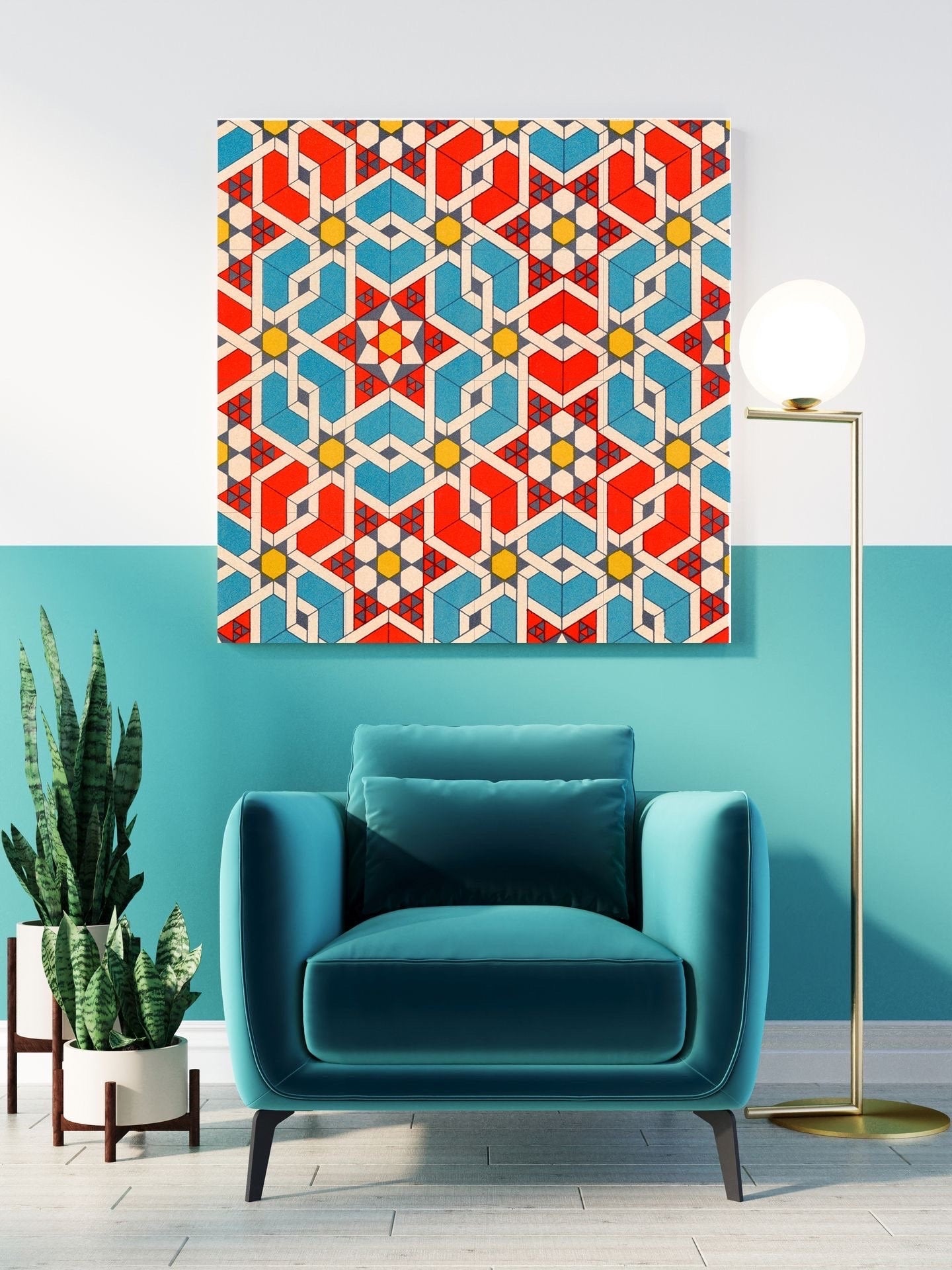 Tile Mural/Mosaic Ceramic Panel of Arabic Pattern -Arabic art decor -Moroccan Wall Art - Tile Mural -Home Decor -Tile Mosaic- Moroccan decor