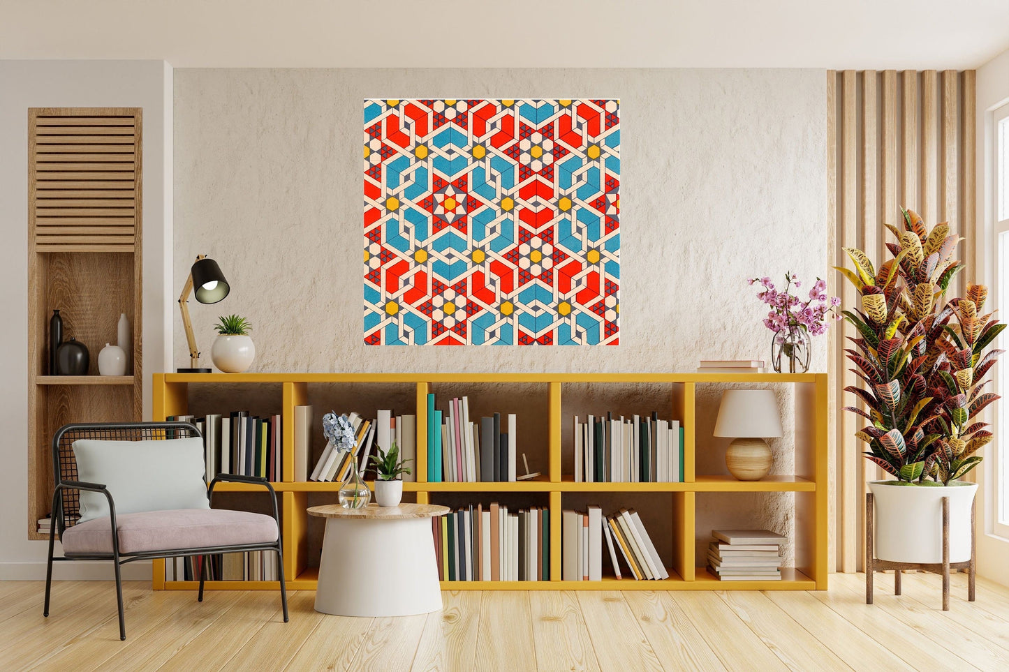 Tile Mural/Mosaic Ceramic Panel of Arabic Pattern -Arabic art decor -Moroccan Wall Art - Tile Mural -Home Decor -Tile Mosaic- Moroccan decor