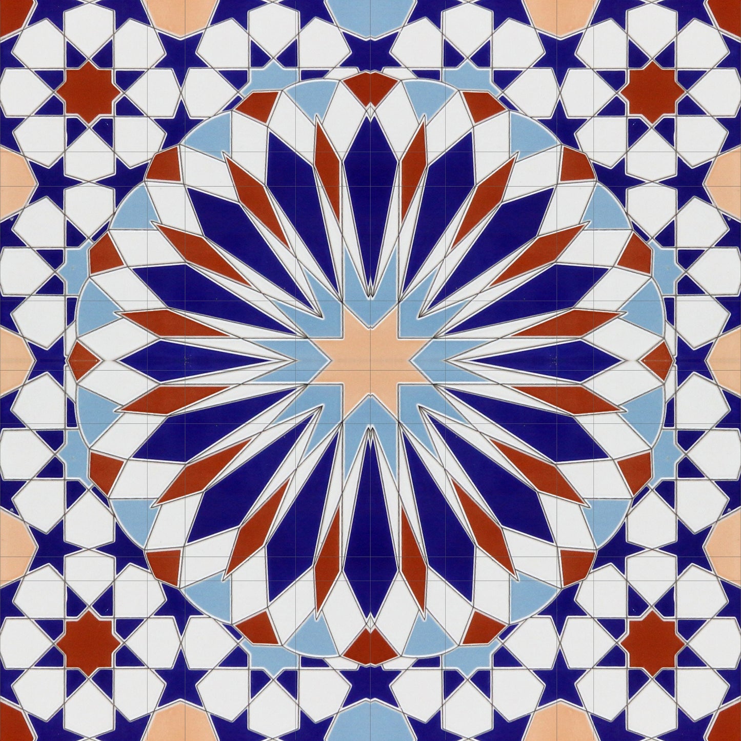 Tile Mural/Mosaic Ceramic Panel of Arabic Pattern -Arabic art decor -Moroccan Wall Art - Tile Mural -Home Decor -Tile Mosaic- Moroccan decor