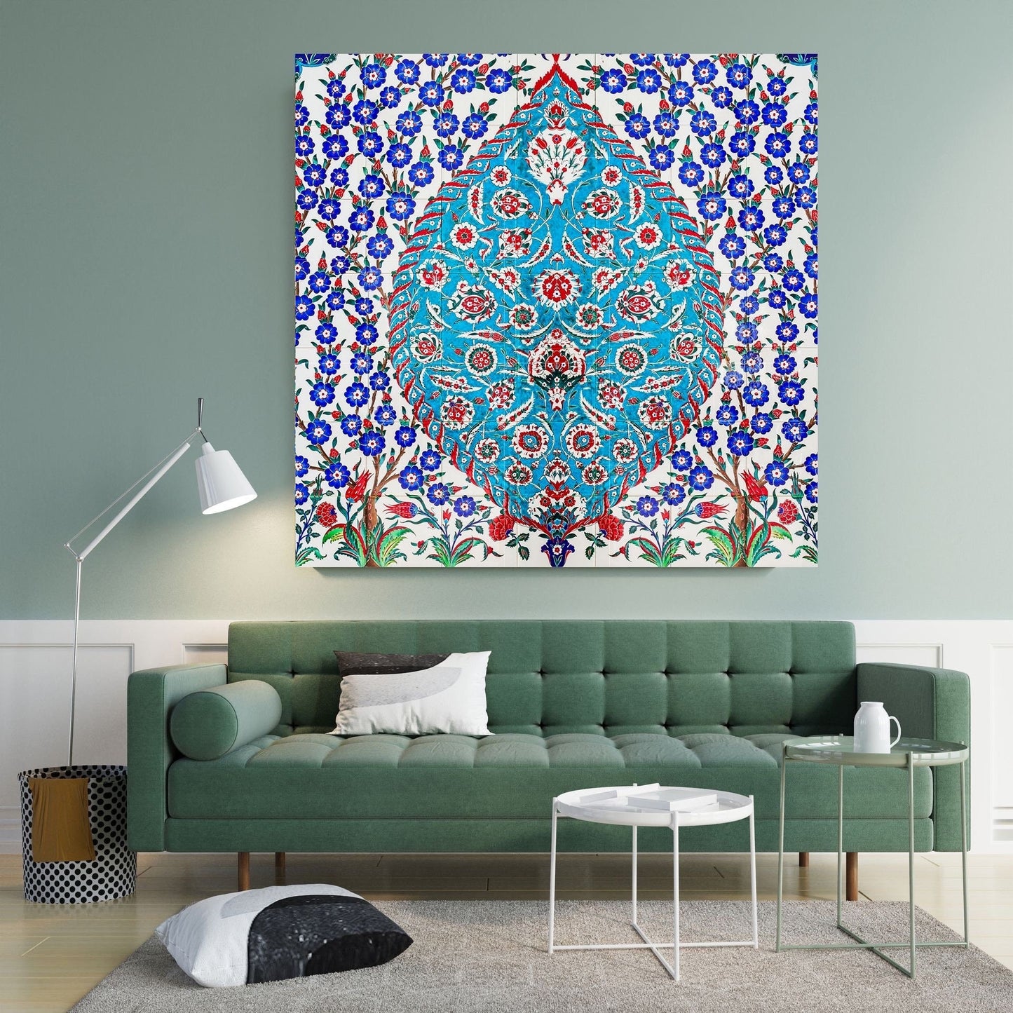 Tile Mural/Mosaic Ceramic Panel of Arabic Pattern Aabic Print - Tile Mural - Gloss Tiles - Tile Mosaic -Arabic Print - Iznik Turkish Tiles