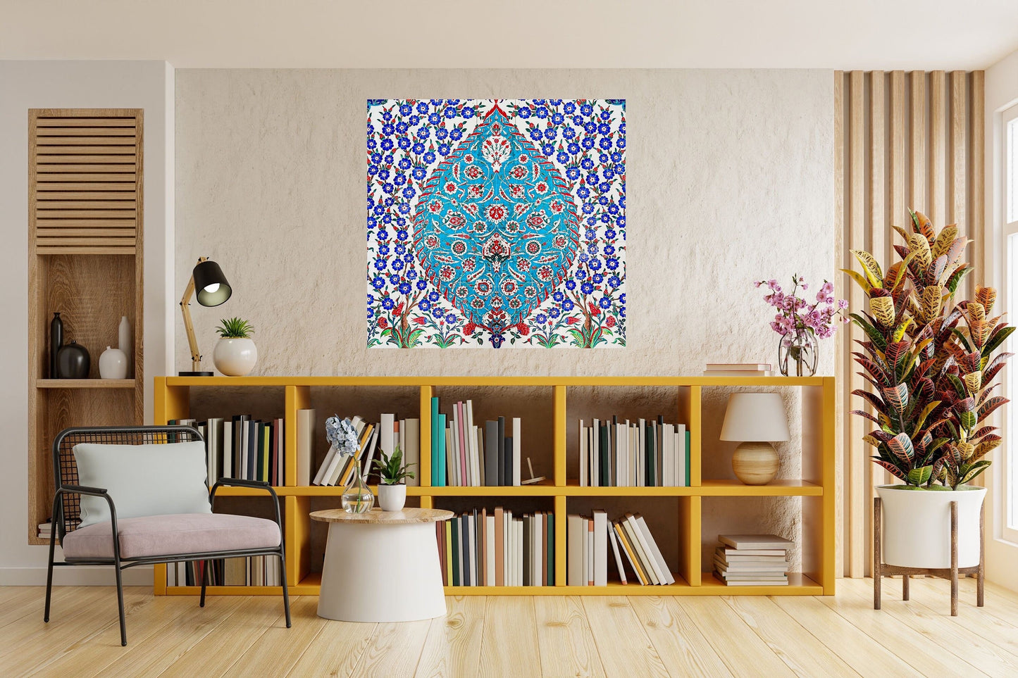 Tile Mural/Mosaic Ceramic Panel of Arabic Pattern Aabic Print - Tile Mural - Gloss Tiles - Tile Mosaic -Arabic Print - Iznik Turkish Tiles