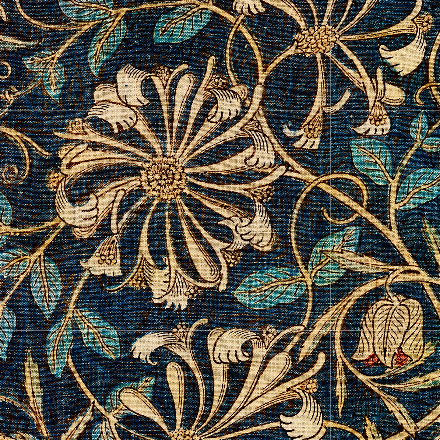 Tile Mural/Mosaic Ceramic Panel of Honeysuckle - William Morris Pattern - Flower Mural - Botanical Print - Tile Mural Mosaic - Floral Art