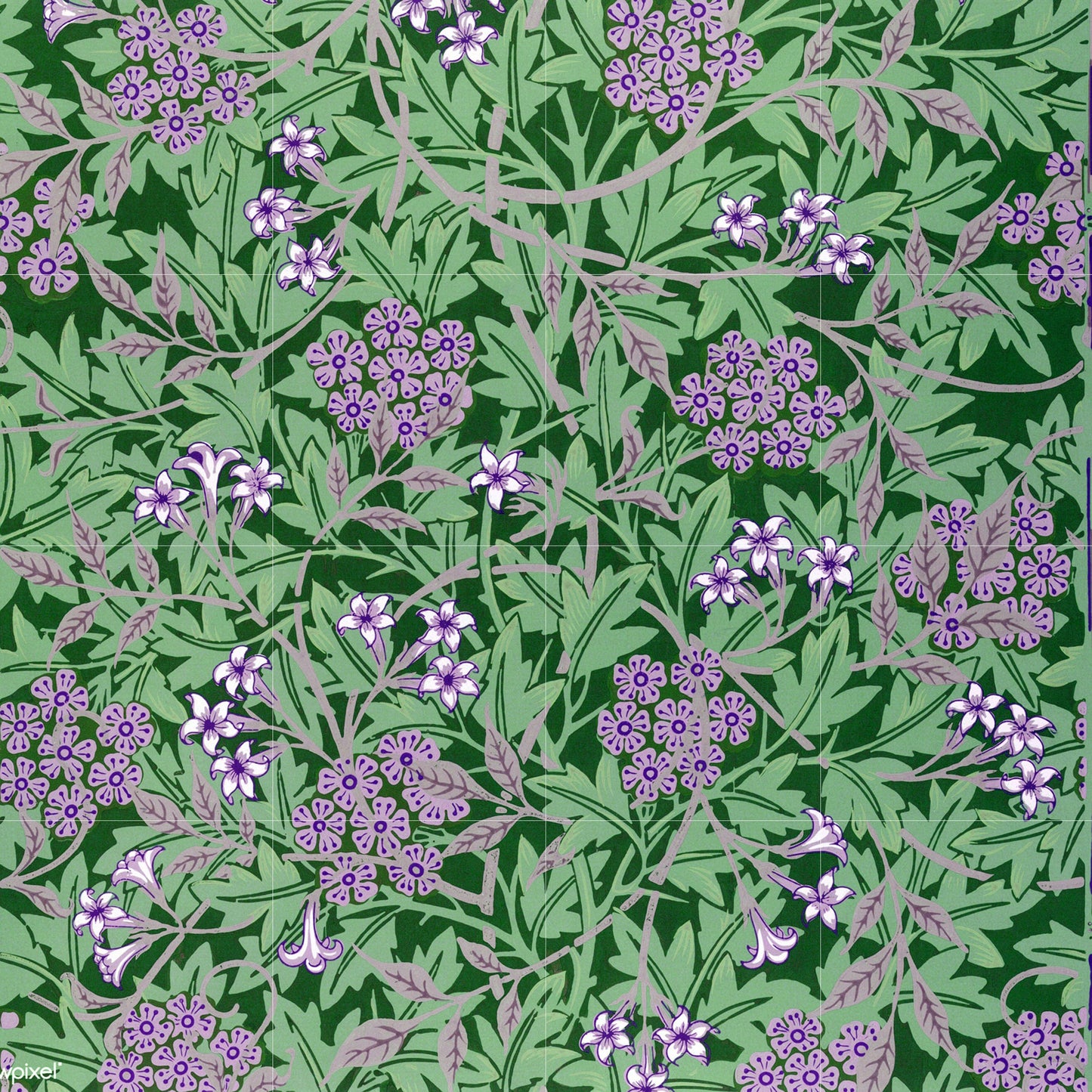 Tile Mural/Mosaic Ceramic Panel of Art Nouveau - William Morris Pattern - Flower Mural - Botanical Print - Tile Mural Mosaic - Floral Art