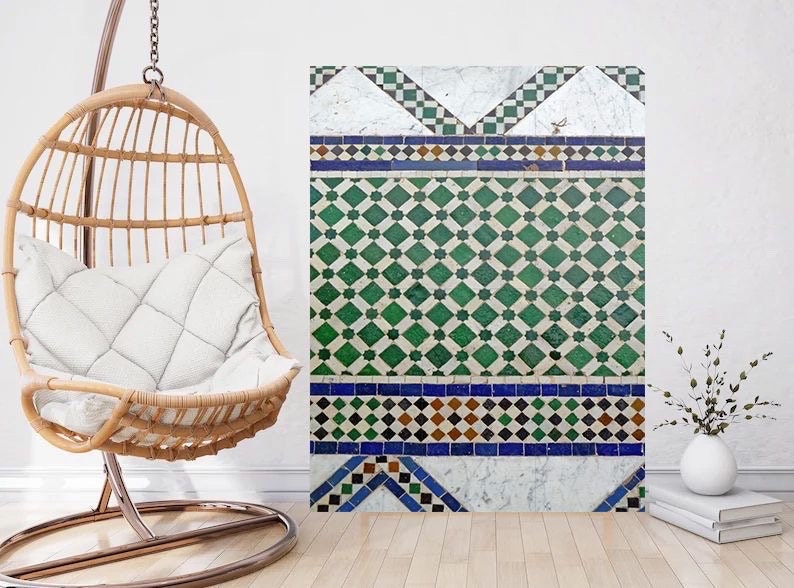 Tile Mural/Mosaic Ceramic Panel of Arabic Pattern - Islamic Print- Arabic Home Decor - Arabic Tile Mural - Tile Mosaic - Arabic Architecture
