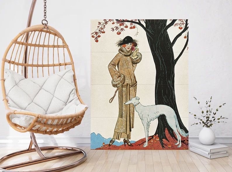 Tile Mural/Mosaic Ceramic Panel of Art Nouveau Painting- George Barbier -Art Nouveau Print - Tile Mural - George Barbier Prints -Tile Mosaic