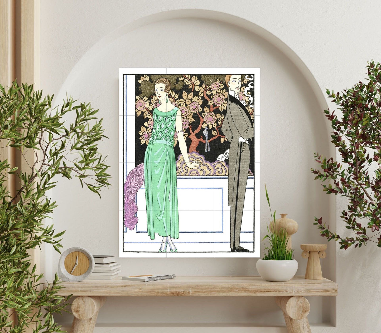 Tile Mural/Mosaic Ceramic Panel of Art Nouveau Painting- George Barbier -Art Nouveau Print - Tile Mural - George Barbier Prints -Tile Mosaic