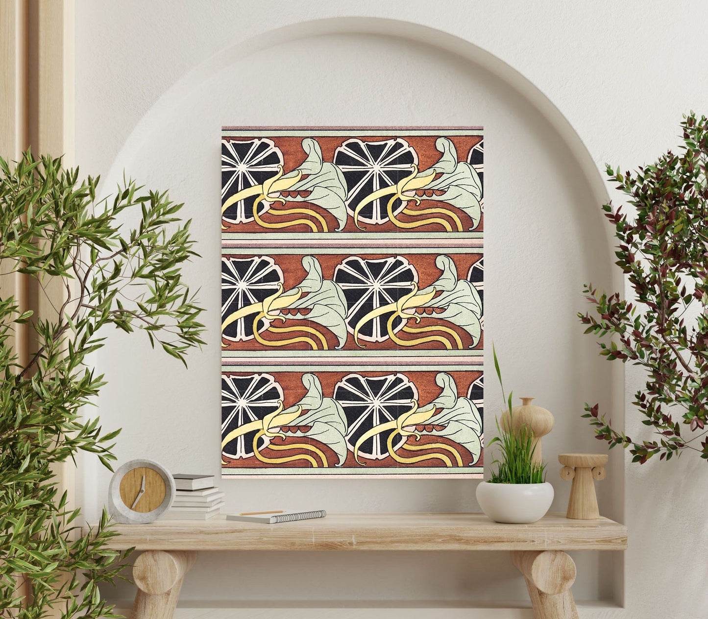 Flower Art Nouveau Ceramic Tile Mural/Mosaic - Capucine Nasturtium Flower - Maurice Pillard Verneuil - Flower Mural - Art Nouveau Wall Art