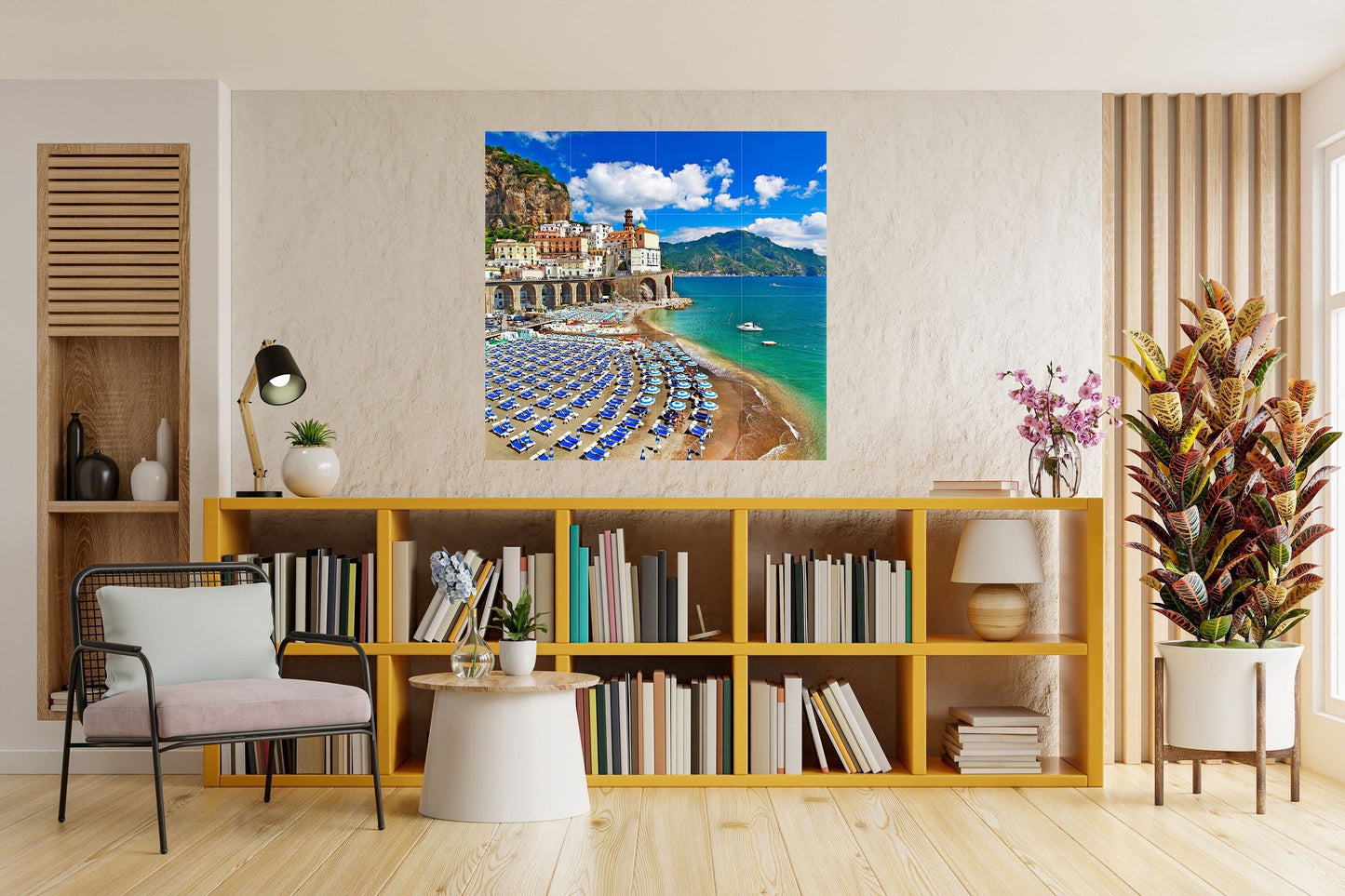 Tile Mural/Mosaic Ceramic Panel of Amalfi Coast - Amalfi Coast Print - Amalfi Print- Amalfi Wall Art - Italian Landscape Prints- Gloss Tiles