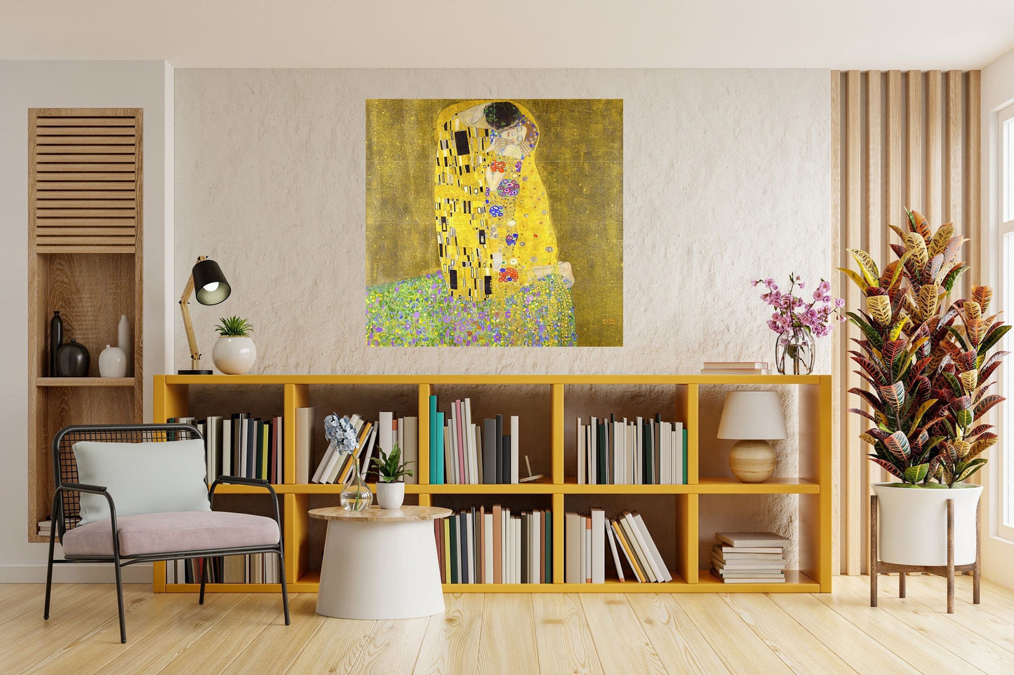 Tile Mural/Mosaic Ceramic Panel of Gustav Klimt The Kiss Print - Klimt Wall Art - Gustav Klimt Print - Kiss Painting Print - Klimt The Kiss