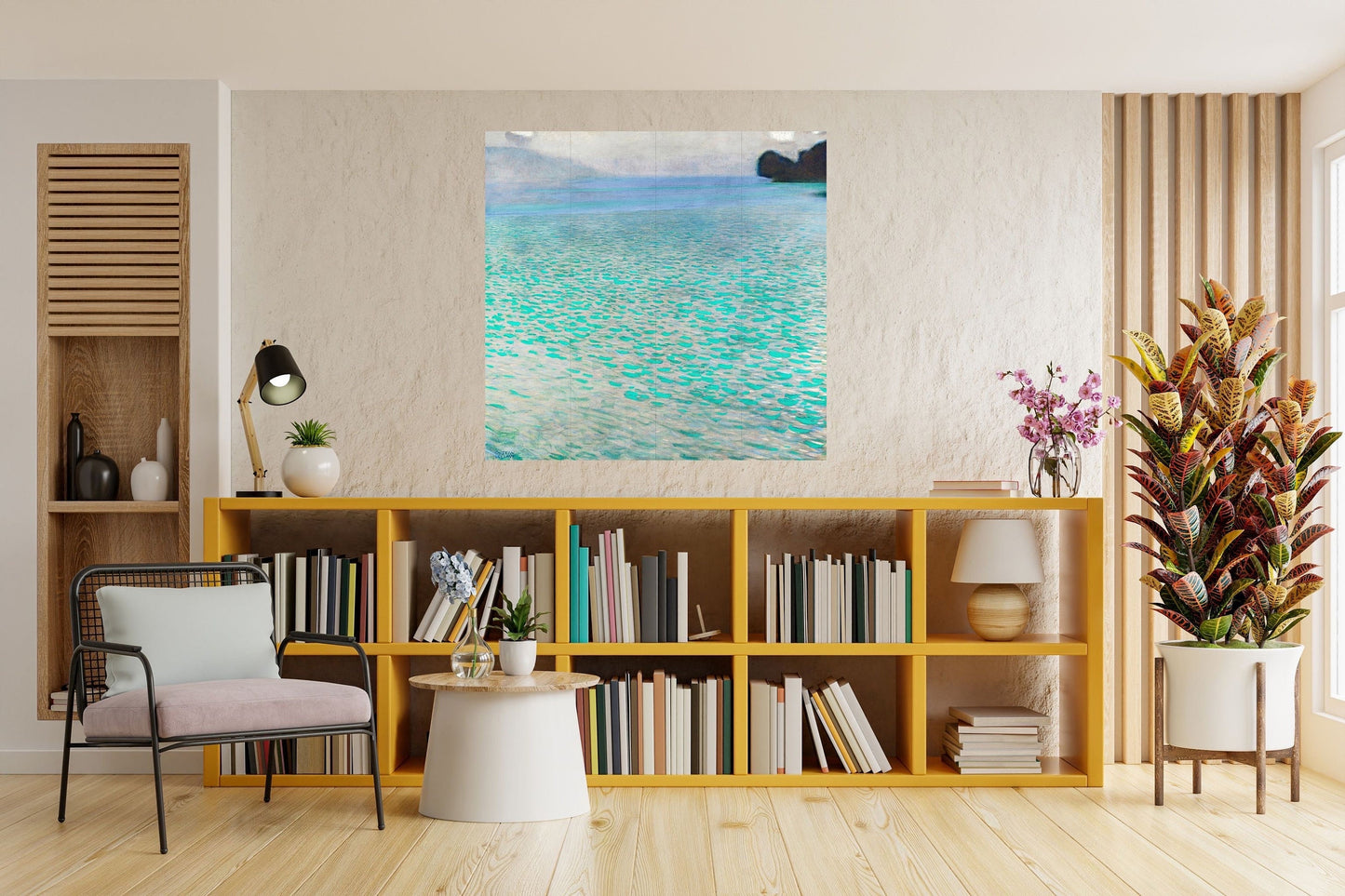 Tile Mural/Mosaic Ceramic Panel of Gustav Klimt Attersee Print - Klimt Wall Art - Gustav Klimt Print - Gustav Klimt Painting Print - Sea Art