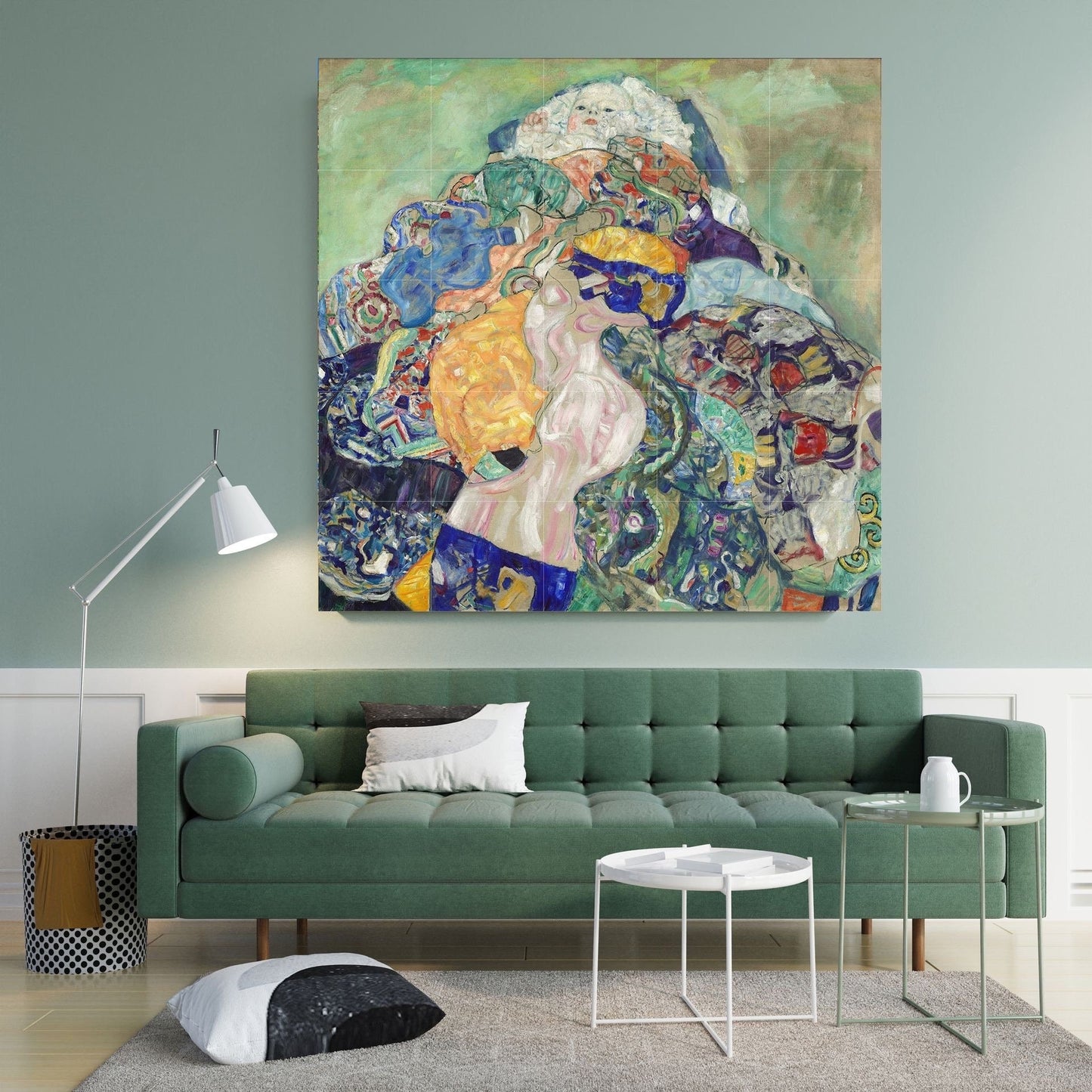 Tile Mural/Mosaic Ceramic Panel of Gustav Klimt Baby ( Cradle) Print - Klimt Wall Art - Gustav Klimt Print - Gustav Klimt Painting Print