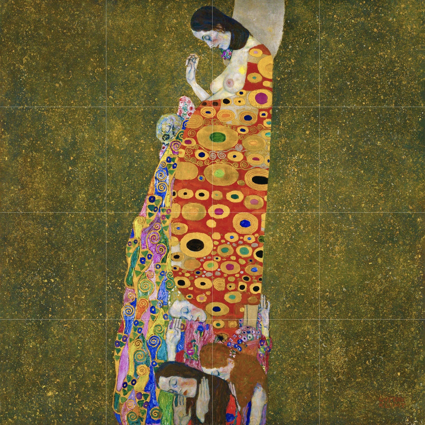 Tile Mural/Mosaic Ceramic Panel of Gustav Klimt Hope II Print - Klimt Wall Art - Gustav Klimt Print -Gustav Klimt Painting Print - Klimt Art