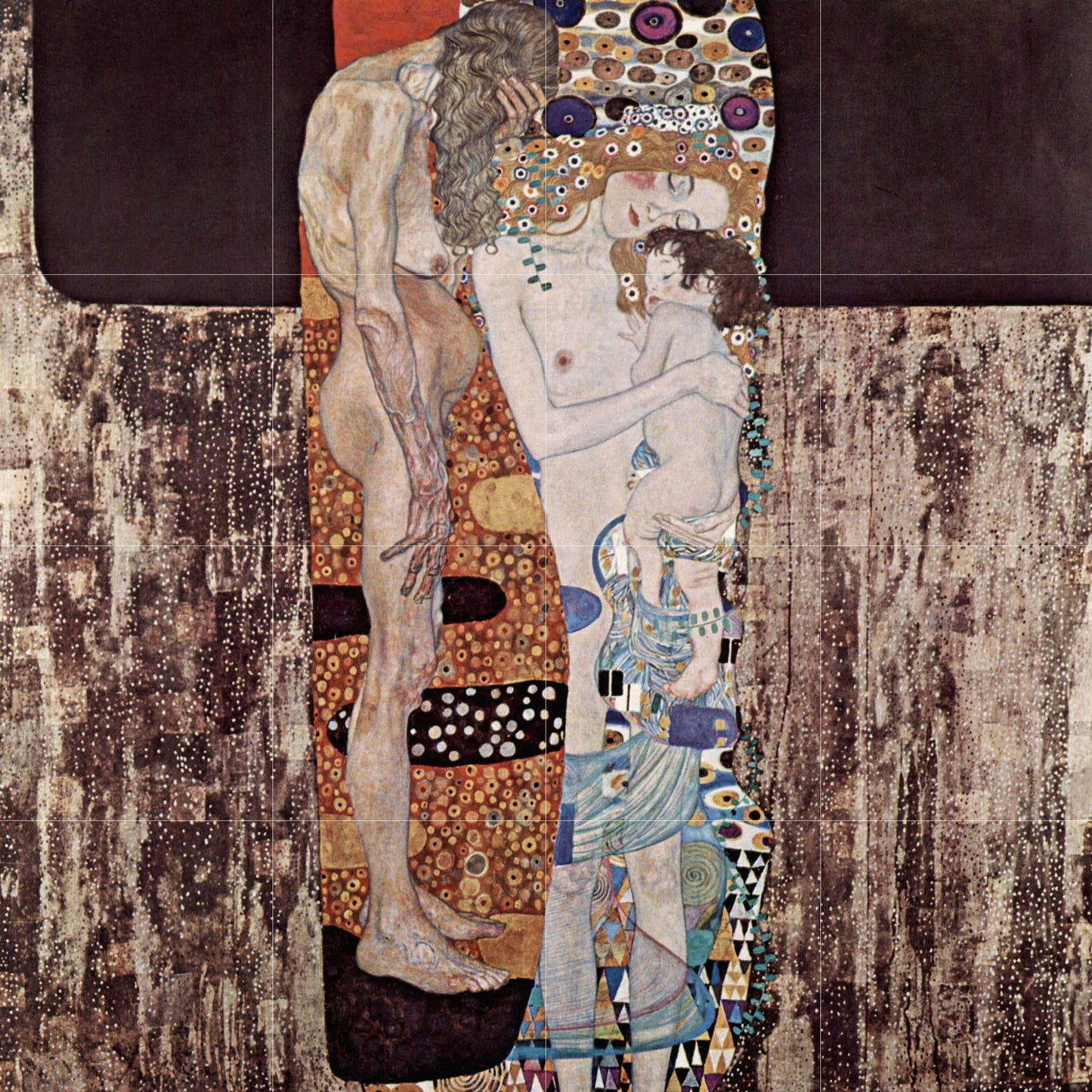 Tile Mural/Mosaic Ceramic Panel of Gustav Klimt Three Ages of The Women Print - Klimt Wall Art - Gustav Klimt Painting - Klimt Art Prints