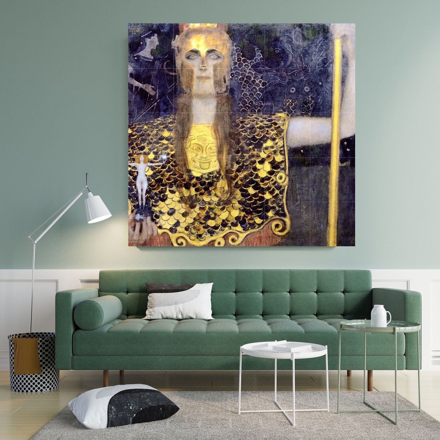 Tile Mural/Mosaic Ceramic Panel of Gustav Klimt Pallas Athena Print- Klimt Wall Art - Gustav Klimt Painting- Klimt Prints - Gustav Klimt Art
