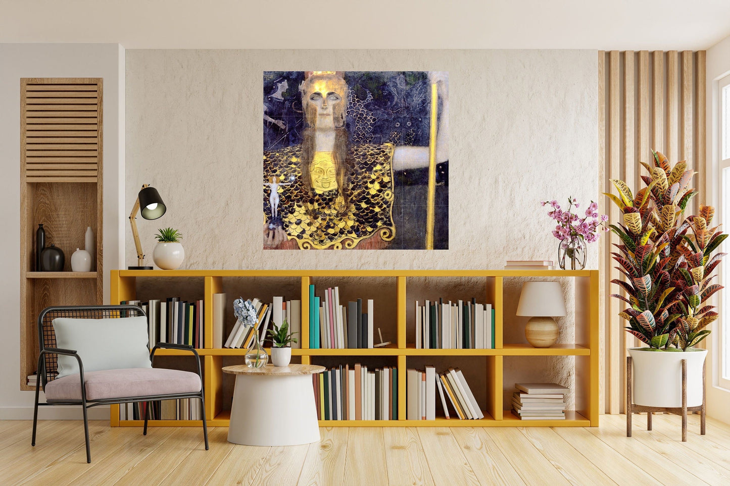 Tile Mural/Mosaic Ceramic Panel of Gustav Klimt Pallas Athena Print- Klimt Wall Art - Gustav Klimt Painting- Klimt Prints - Gustav Klimt Art